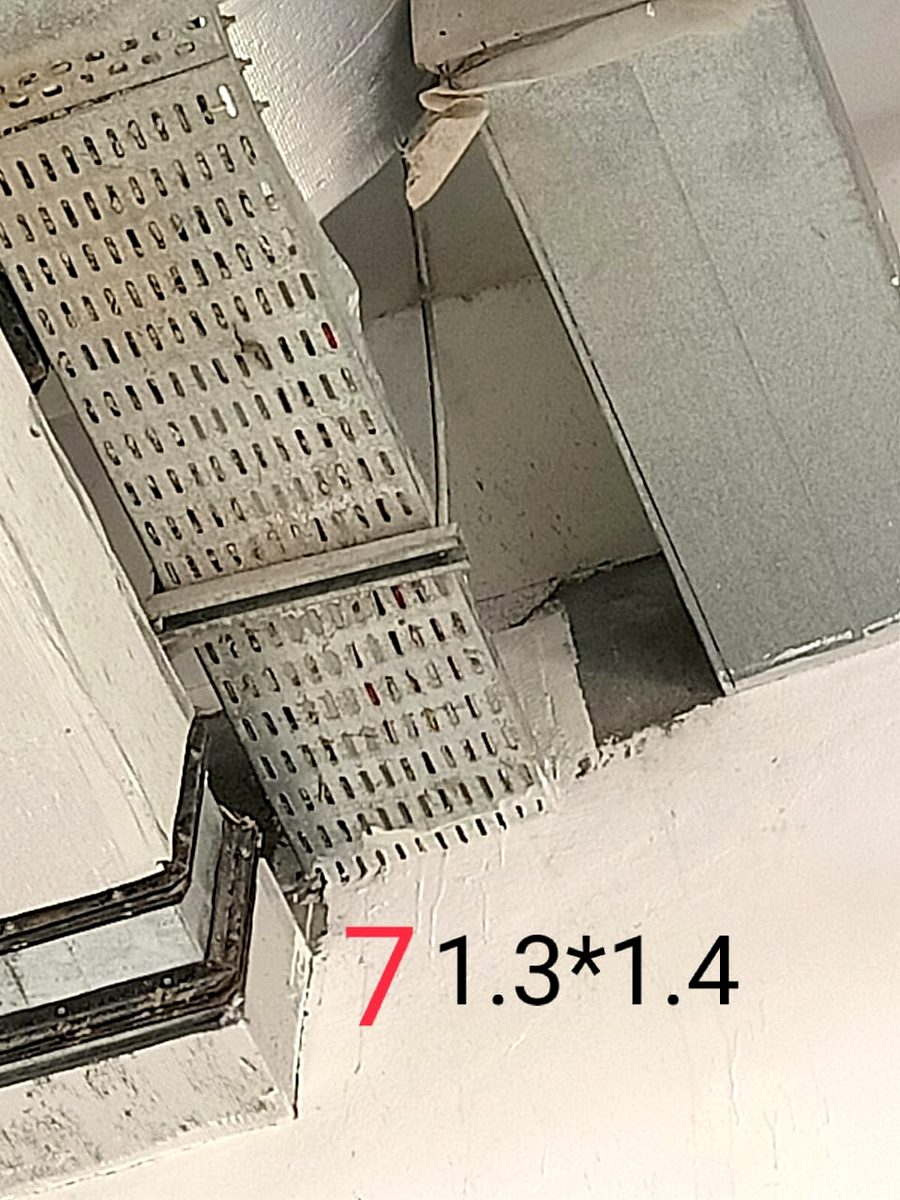 Cable tray penetration sealed with 3M firestop system